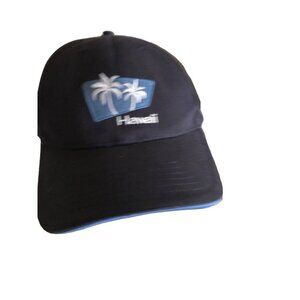Blue Navy Hawaii Hat Cap Palm Trees One Size